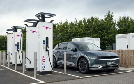 High-power EV charging has been rolled out at Extra MSA Group's eight motorway service areas. Image: IONITY