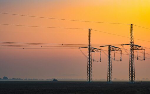 pylons at sunset