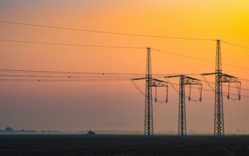Pylons at sunset