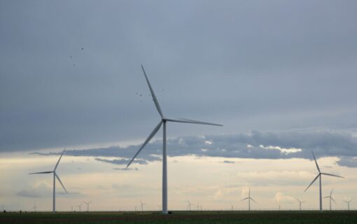 offshore wind turbines at sea