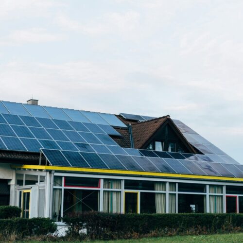 a house with solar panels