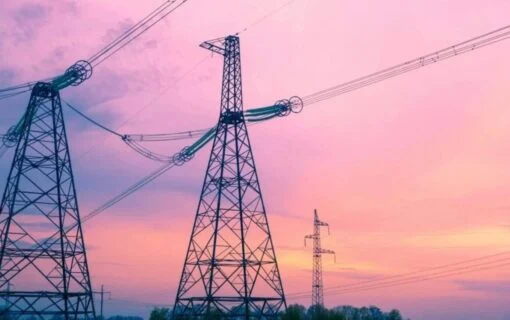 pylons at sunset