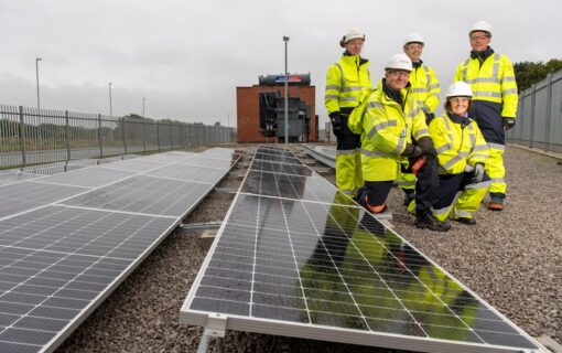 The net zero substation incorporates solar technology. Image: Electricity North West.