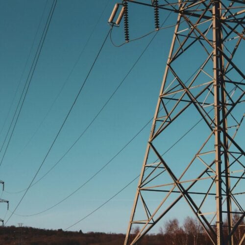 pylons at dusk