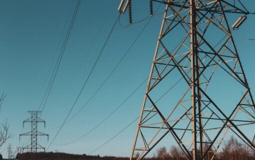 pylons at dusk