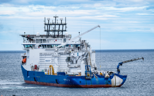 A ship helping to lay undersea cables. Image: SSEN Transmission