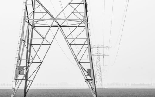 a close up of a pylon base in greyscale